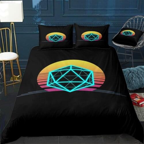 Hexagon Sunset Geometry Duvet Cover Twin/Queen/King Size Luxury Comforter Bedding Set With Pillowcase Home Bed Decora