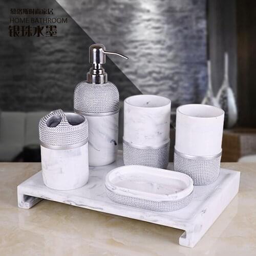 Modern minimalist bathroom five-piece creative Nordic bathroom toiletries kit Brushing cup mug cup set LO725410