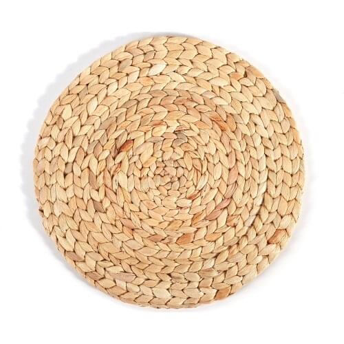 Natural Dried Grass Handmade Weave Non-slip Placemat Coaster Table Dinne Round Insulation Pads Table Mats Pads Home Decor