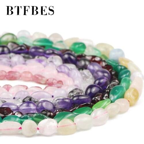 BTFBES Natural Stone Egg yolk Stone,Strawberry crystal,carnelian, Ocean Jasperr Irregular Gravel DIY Jewelry bracelet making