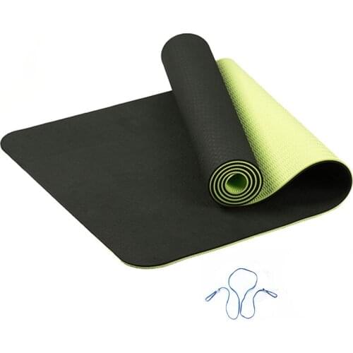 6MM TPE Yoga Mat Anti Slip Sports Fitness Exercise Pilates Gym Colchonete For Beginners