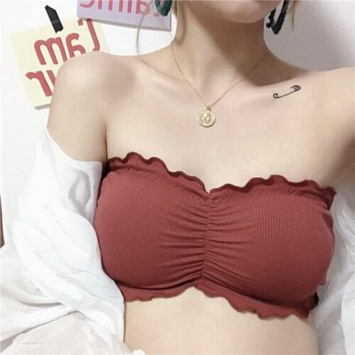 Invisible Bra No Steel Ring Bra Antiskid Large Size Underwear Womens Ultra-thin Strapless Top Tube Tops