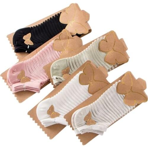 5 Pairs New Elegant Women Girl Boat Socks Comfort Spring Summer Wear Low Ankle Sock Slippers Invisible Elastic Short Socks Meias