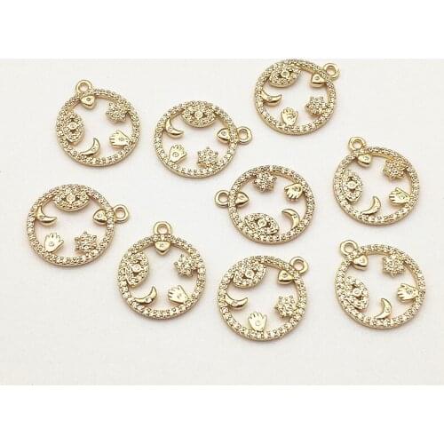 New Arrival! 20x17mm 30pcs Cubic Zirconia Copper Charm for Handmade Necklace Earring DIY Parts,Jewelry Findings & Components