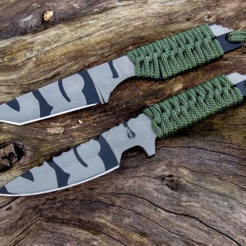 440C Steel Fixed Blade knife Tactical Outdoor Self Defense Knife Camouflage Straight Camping Hunting knife