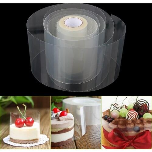 NICEYARD 8cm 10cm Transparent Clear Mousse Surrounding Edge Wrapping Tape DIY Cake Decorating Tools Baking Cake Dessert Collar