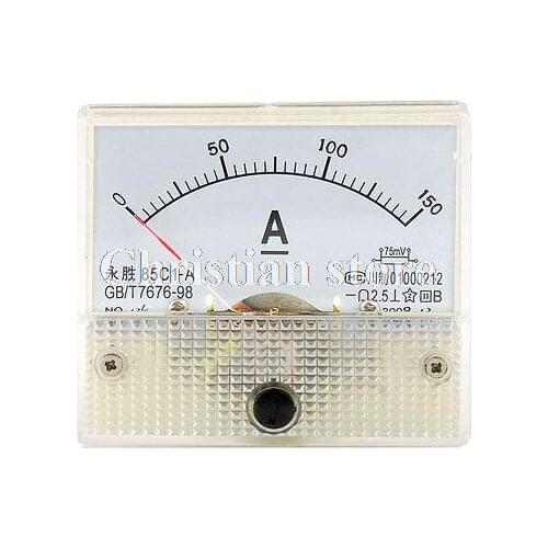 Rectangle Shaped Fine Tuning Dial Panel Ampere Meter DC 0-150A