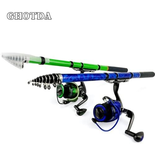 1.5-3.0m Telescopic Fishing Rod and Fishing Reel Portable Travel Fishing Rod Spinning Fishing Rod Combos Kit Fishing Gear