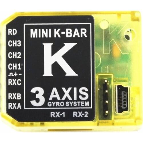 KBAR Gyro MINI K-BAR YELLOW K8 three-axis gyroscope 3 Axis Gyro Flybarless PK VBAR B8 For Mikado VBAR Trex for Helicopters
