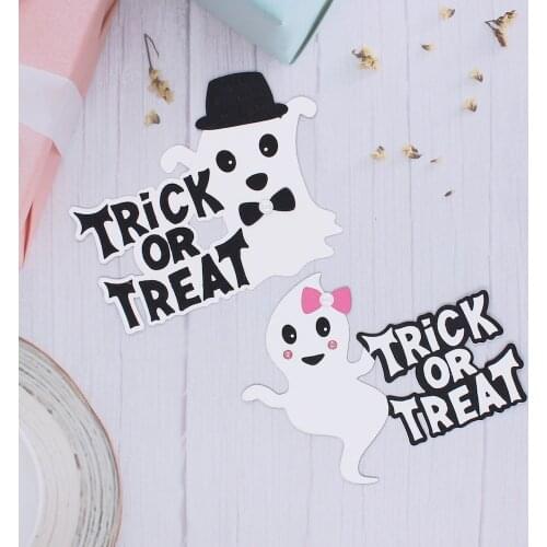 YPP CRAFT Halloween Ghosts Bag Topper Metal Cutting Dies Stencils for Scrapbooking Decorative Embossing DIY Papercraft