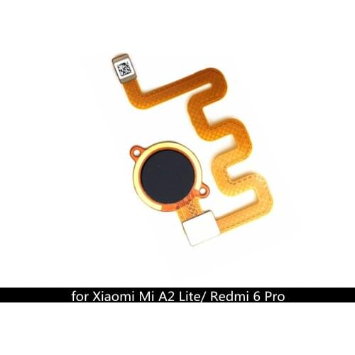 For Redmi 6 pro Fingerprint Ribbon Identification Sensor Home Menu Button Flex Cable For Xiaomi mi A2 lite Replacement Parts