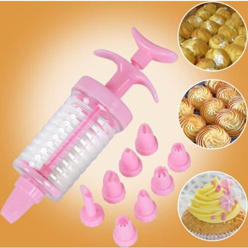 Pastry Cream Chocolate Decorating Syringe Silicone Paint Pen Cake Ice Cream Decorating Pens DIY Cookies Dry Flower Gun Set