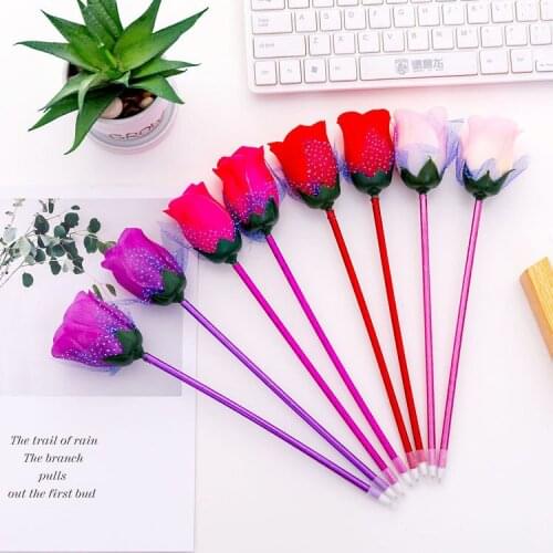 1PCS New Cute Creative Stationery Rose Ballpoint Pen School Supplies Office Material Promotional Pen