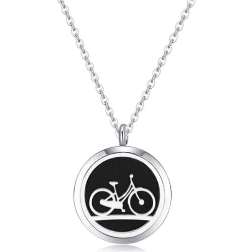 10pcs Mesinya 30mm bicycle Race Aromatherapy/Essential Oils 30mm 316L S.Steel Diffuser Locket Necklace