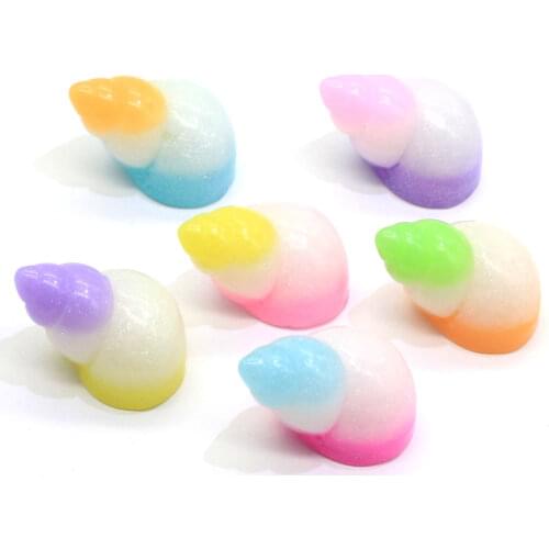 16*18*27MM Resin Rainbow 3D Sea Conch Shell Resin Flatback Flat Back Sea Snail Cabochons Kawaii Ocean Cabs Hair Bow Cen