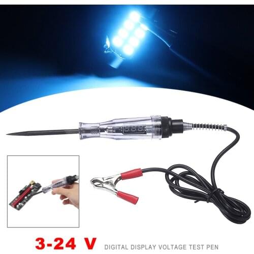 3-24V Digital Display Car Fuse Test Pen Light Voltage Circuit Tester Detector Light Bulb Automobile Probe Meter
