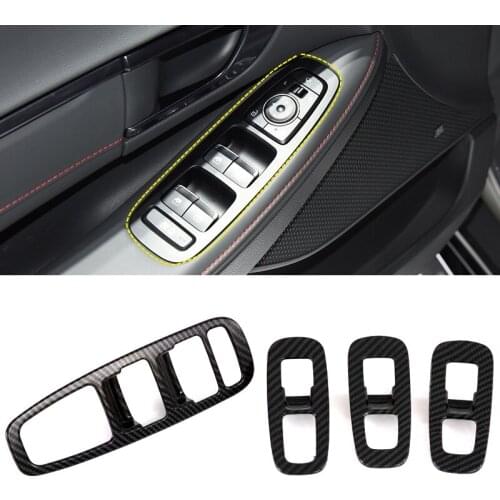 Car Accessories for Hyundai Sonata 2020 2021 ABS Carbon Fiber Printed Interior Window Switch Panel Cover Trim 4pcs