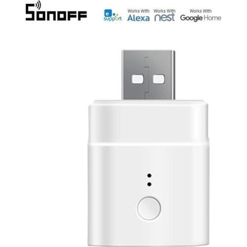 SONOFF Micro 5V Wireless USB Smart Adaptor Wifi Mini USB Power Adaptor Switch Works eWeLink APP Alexa Google Home
