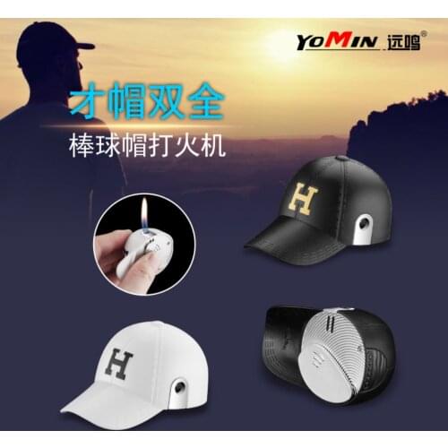 Baseball cap metal lighter Creative mini butane Inflatable gas smoking igniter birthday gift personalized man cigarette gadgets