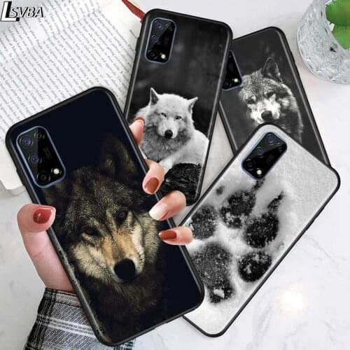 Fashion Black Wolf for OPPO Realme V15 X5 X3 X50 X7 X2 C17 C11 C3 C2 7 7i 6 6S 6i 5 Narzo 20 Pro Black Phone Case