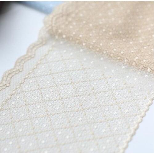 2 Meters Beautiful Skin Elastic Embroidery Lace Trimmings Decoration Crafts Sewing Lace Trim 17cm Width