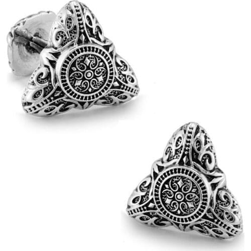 SPARTA White Gold Electroplated Triangle metal Cufflinks mens Cuff Links + Free Shipping !!! metal buttons