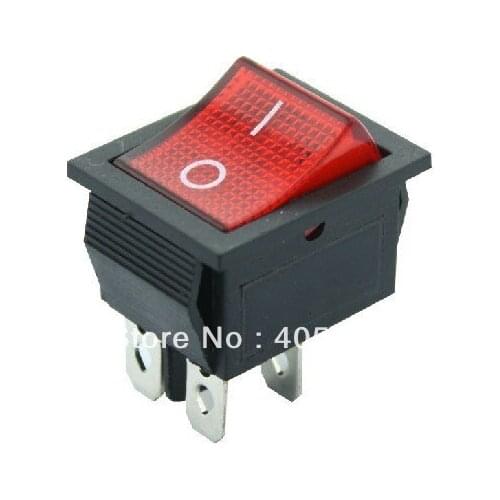 Red illuminated KCD2 mini rocker switch,boat switch,4 pins,250V
