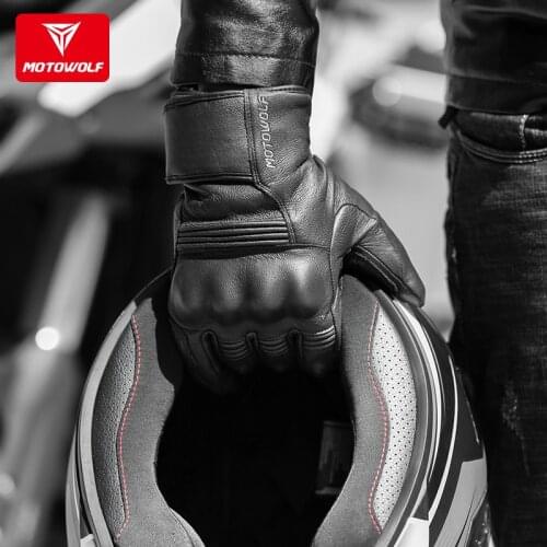 New MT Real Sheepskin Motorcycle Gloves Moto Waterproof/Keep Warm Gloves Motorcycle Protective Gears