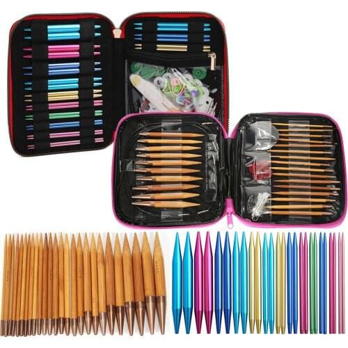 13 Pairs Aluminum Circular Knitting Needles Ring Set Change Head Knitting Needles DIY Knitting Tools Sewing Accessories