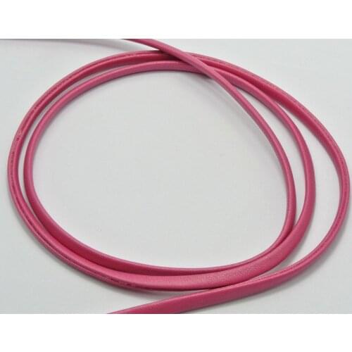 32.8 Feet Hot Pink Flat Soft Synthetic Leather Jewelry Cord 4X2mm