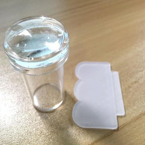 Full Transparent Silicone Nail Stamp With Big Transfer Scraper High Quality Silicone Seal For Nails Art Tools Accessories