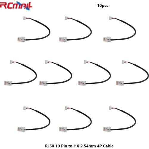 RCmall 10pcs RJ50 10 Pin to HX 2.54mm 4P Cable AWG26 20cm for RTScan RT870