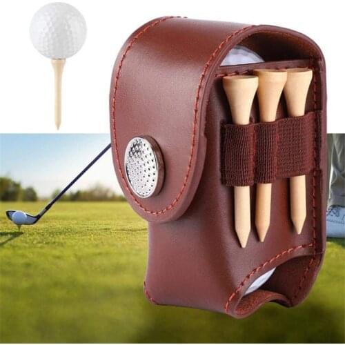 Golf Ball Bag Portable Golf Ball Holder Waist Pouch Bag Leather Cool Golf Tee Bag Sports Accessory Small Golf Ball Bag
