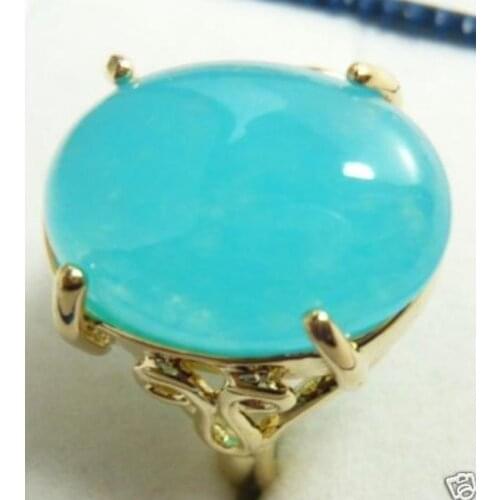 Fine light blue jade bead ring(#6,7,8,9,)