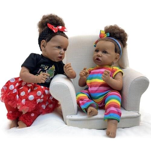 AWW! African Saskia Reborn Baby Doll Cute Bebe Boneca Renascida Lifelike Real Soft Touch