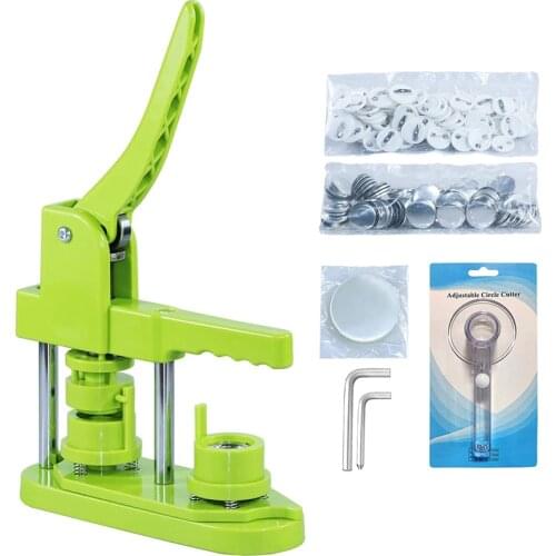 32mm Button Maker Badge Punch Press Machine With 100 Button Parts+Circle Cutter