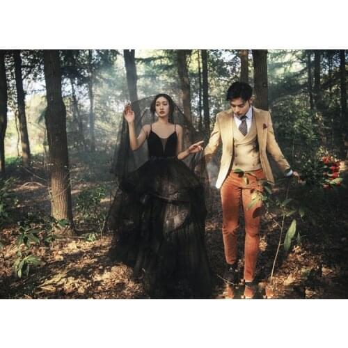 Ball gown black wedding Dresses 2021 Princess Tiered Tulle Cloud wedding gowns Arabic bridal dresses Vestidos De Novia