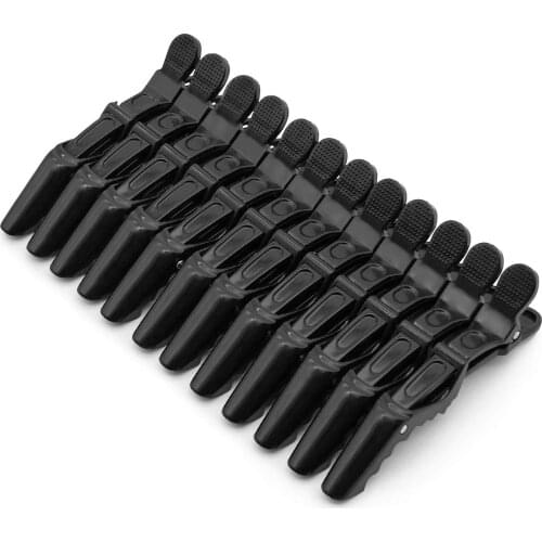 10Pcs Salon Alligator Clips Plastic Hair Clips with Nonslip Grip Wide Teeth Hairdressing Styling Sectioning Clip for Women Girls