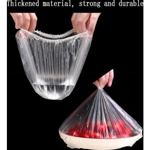 100pcs Disposable Food Cover Plastic Wrap Food Grade Reusable Food Storage Covers Bags for Bowls Kitchen Fresh Keeping Saver Bag