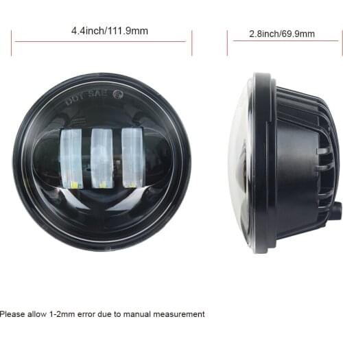 2 pcs 4.5" 4-1/2 LED Fog Lights Ammebly Auxiliary Passing Lamp for Motorbike For Motorcycle Road King Softail Sportster