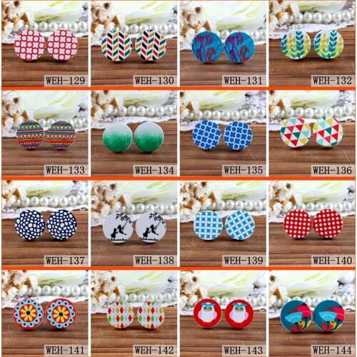 No holes 20PCS (129-144) 2OPCS 16mm Round Photo Wood Laser Cut Cabochon to make Rings, Earrings,Hair pins,Bracelets