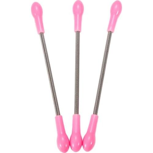 3 PCS Pink Women Facial Hair Removal Epilator Stick stainless steel Roller Smooth Spring Bend face Cleaning Device