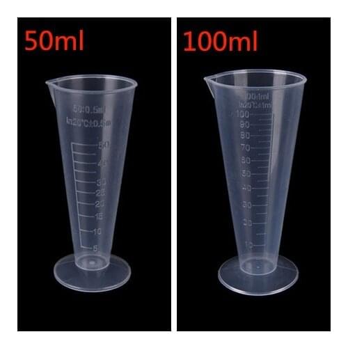 50/100ml Transparent Plastic Measuring Cup Jug Pour Spout Surface Kitchen Tools Triangular Measuring Cup With Scale