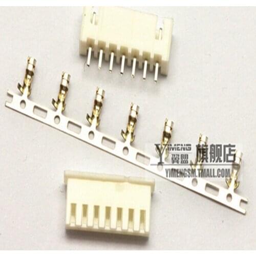 50Set/Lot XH2.54 2.54mm 7Pin 7P Straight Needle 180 degree Male Pin Header + Terminal + Female Housing Connector