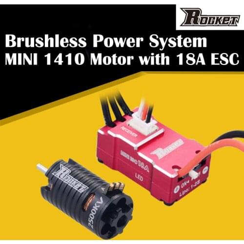 Rocket MINI 1410 2500KV Brushless Motor w/18A ESC for Kyosho Mr03 Atomic DRZ 1/24 1/28 1/32 RC Mini-Z Drift Car