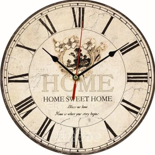 Large Vintage Flower Wooden Wall Clock Kitchen Antique Shabby Chic Retro Home for clocks