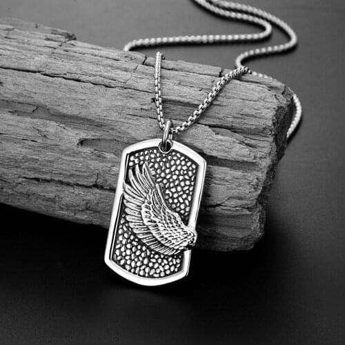 Ins pendant necklace hip hop long stainless steel non-fading accessories pendant military brand Men‘s woman trend Sweater chain