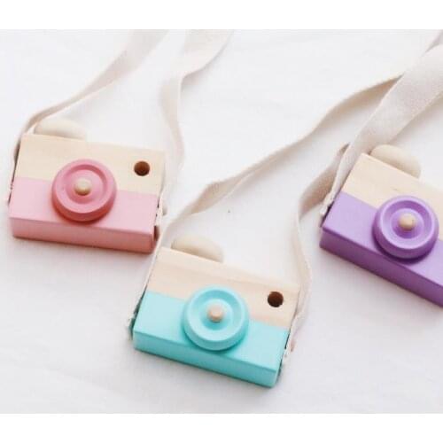 DHL 100pcs Nordic Kaleidoscope Hanging Wooden Camera Toy Room Decor Furnishing Articles Baby Birthday Toy Gifts For Children SN