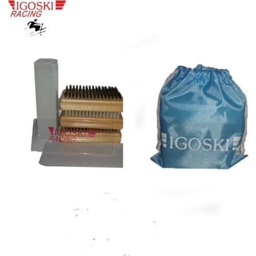 SKI AND SNOWBOARD WAX TOOL FOR NYLON HORSE HAIR BRASS SCRAPER PROTECTION ALL TOGETHER