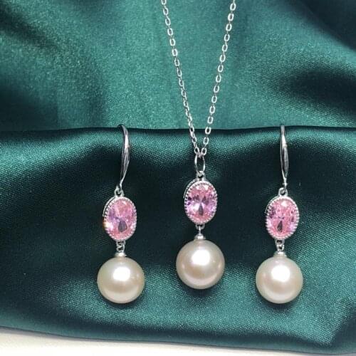 Classical 925 Sterling Silver Pendant Earrings Mountings Findings Base Jewelry Set Mount Settings Parts for Pearls Beads Crystal